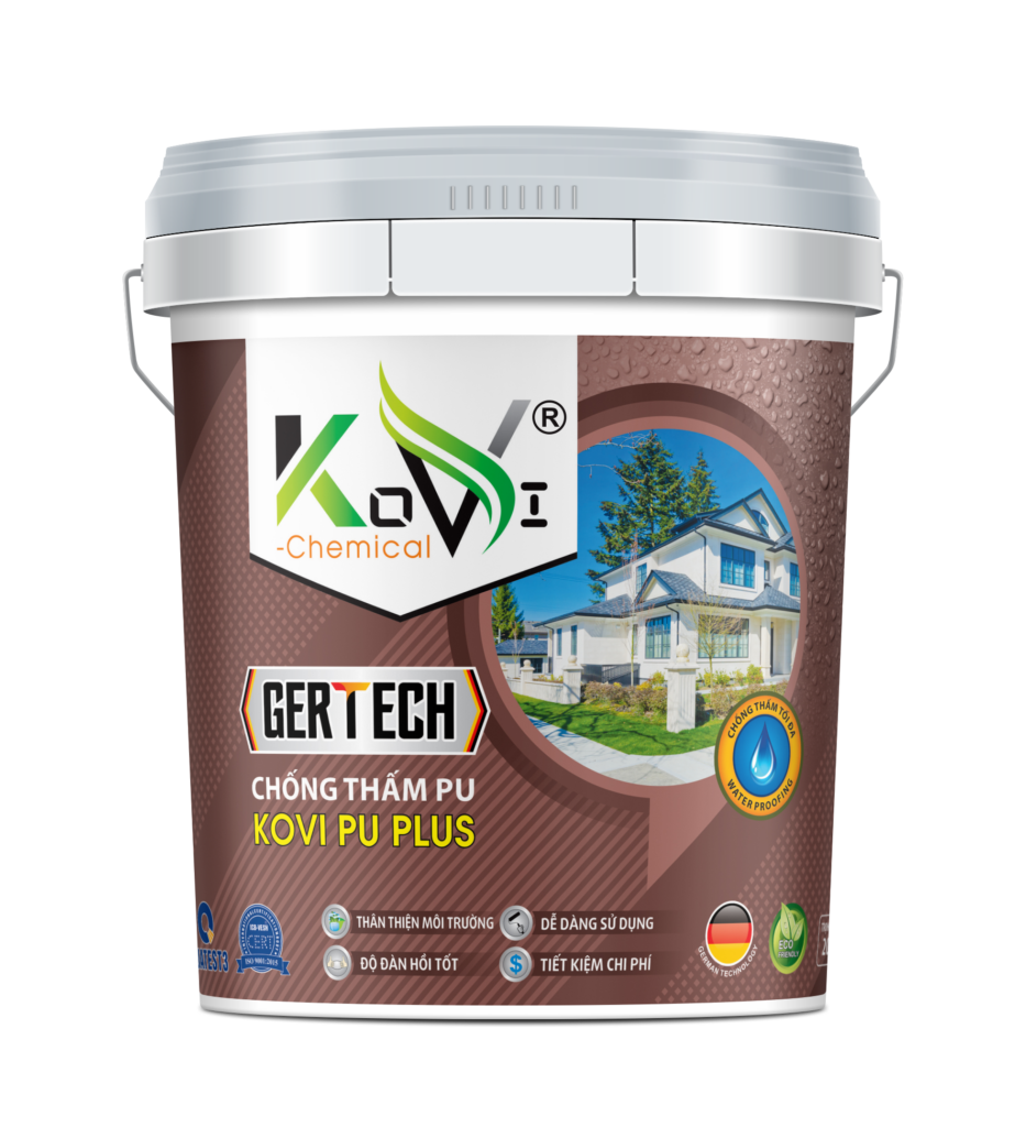 vật liệu chống thấm polyurethane hệ nước Kovi PU Plus đàn hồi cao