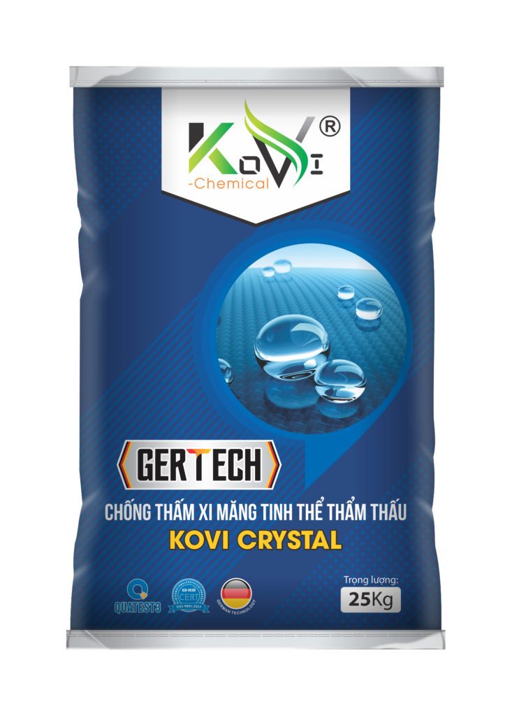 chất chống thấm tinh thể thẩm thấu Kovi Crystal xử lý chống thấm ngược tường trong nhà