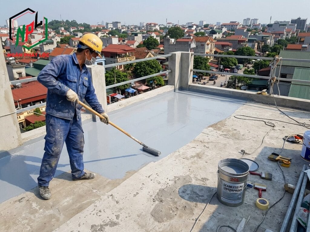 Thi công lán máng chống thấm Polyurethane lộ thiên