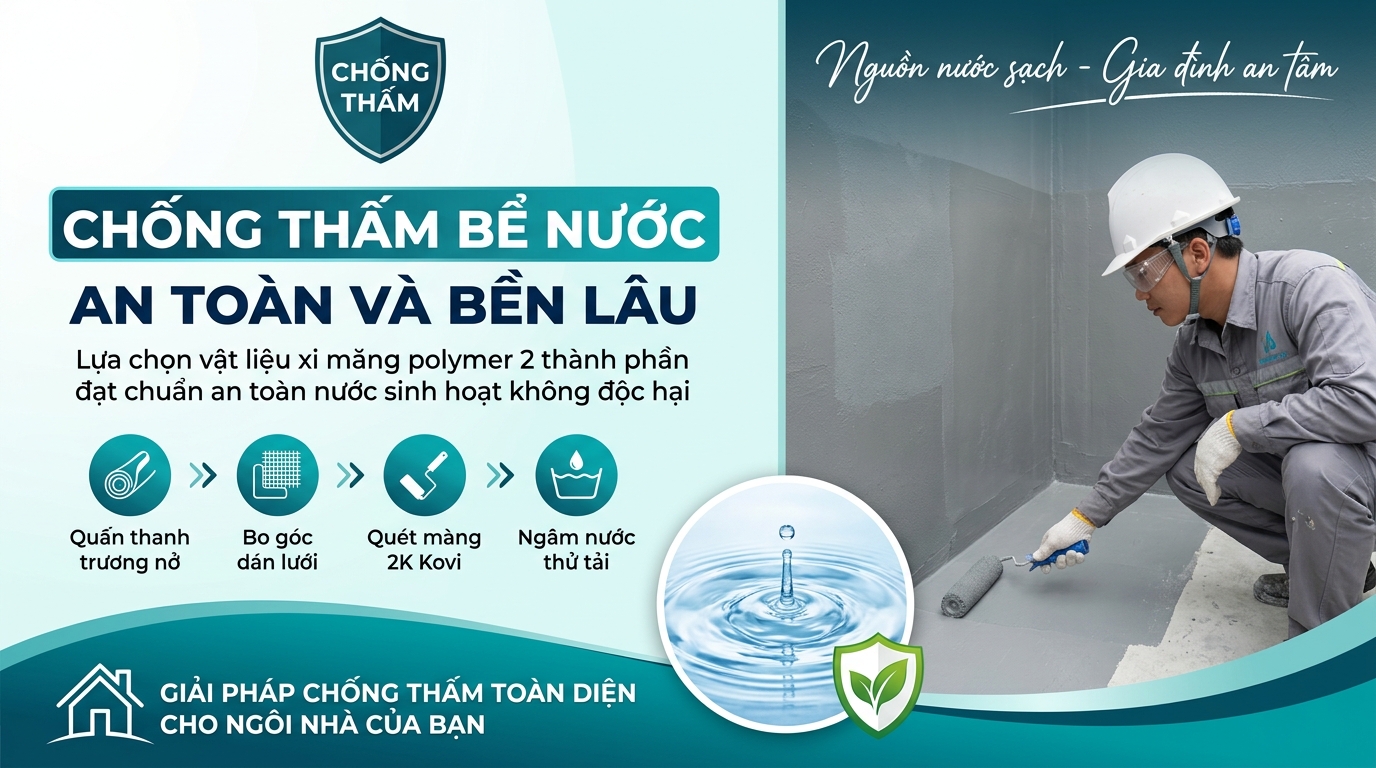 vật liệu chống thấm bể nước sinh hoạt an toàn bền lâu ngân phát lộc