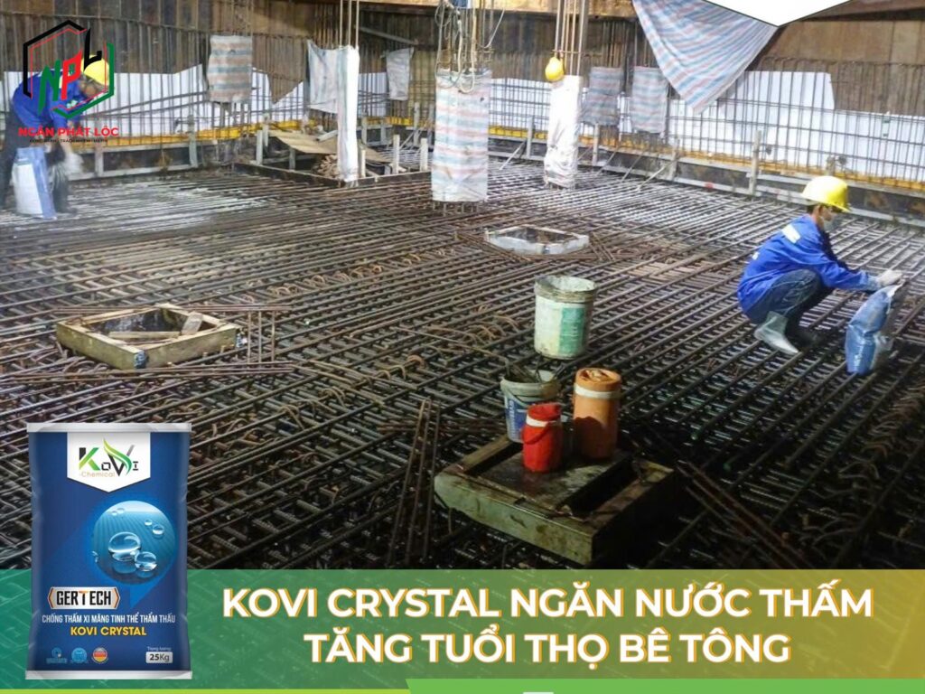 sơ đồ nguyên lý chống thấm ngược chịu áp lực nước thủy tĩnh đẩy từ bên ngoài vào trong bê tông