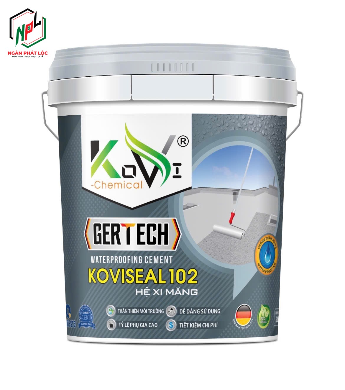 kho hàng lưu trữ xô thùng sơn chống thấm gốc xi măng koviseal 102 chính hãng
