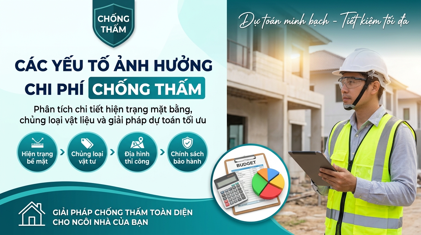 các yếu tố ảnh hưởng chi phí chống thấm theo từng hạng mục công trình ngân phát lộc